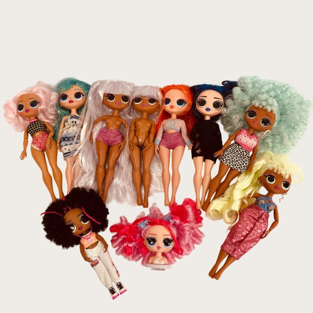 LOL Surprise OMG Doll Lot of 10 Dolls Hair 9" Collectible